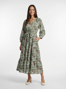 The Camille Dress – Green Floral