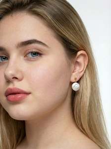 Golden Halo Pearl Earrings