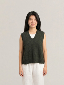 Ethically Made Clothing: Possum Merino Ride Vest - Moss