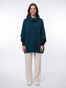 Possum Merino Cowl Neck Poncho - Tasman
