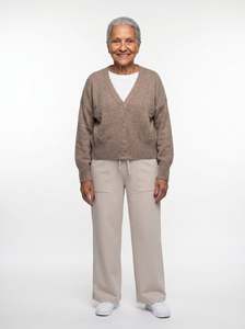Ethical Collection: V-Neck Cardigan - Natural
