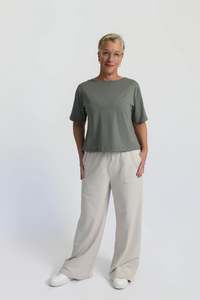 Ethically Made Clothing: Organic Wide-Leg Pants - Natural
