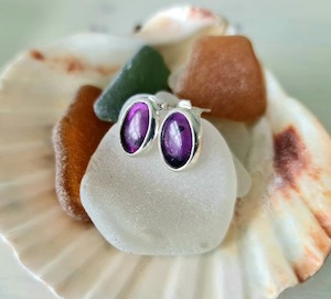 Earrings: Amethyst Stud Earrings