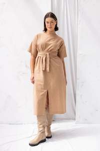 Artisan Handwoven Cotton: Array Dress | Earth