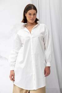 Shirts: Found Shirt Dress | Chalk