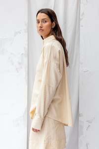 Artisan Handwoven Cotton: Finders Shirt | Natural Stripe