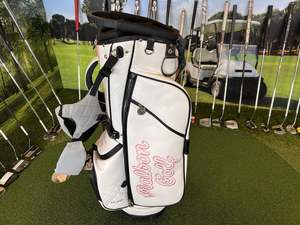 Golf Bags: *New* Malbon Leather White 5-Way Stand Bag