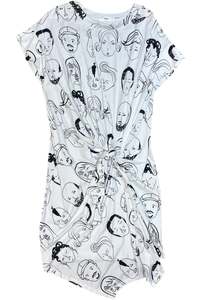Color White: Uchuu Montreal - Faces Print Midi Dress