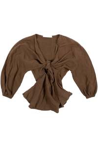 Size 6: Ruby - Long Sleeve Tie Top