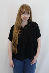 Shirts: Salasai - Geometric Embroidered Tee