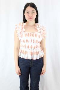 Color White: State Of Play - Frilly Cropped Cami