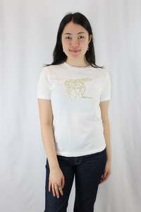 Color White: Diesel - Fly Spy Embroidered Top