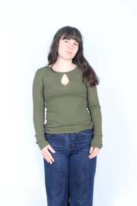 Size 12: Ruby - Keyhole Knit Top