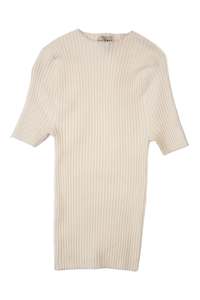 Color Cream: Giu Giu - Rib Knit T-Shirt