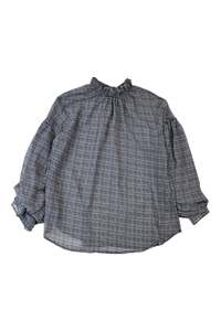 Long Slve Top: Moochi Faithfully - Houndstooth Chiffon Blouse