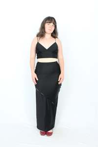 Size 6: Liam - Satin Split Skirt