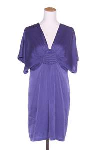 WOMEN "Shivers" purple textured silk dress! 10-12