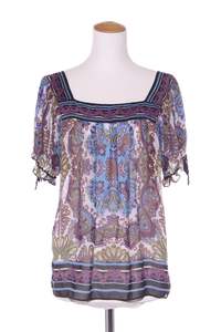 NICOLE MILLER - Square neck paisley print top! 14