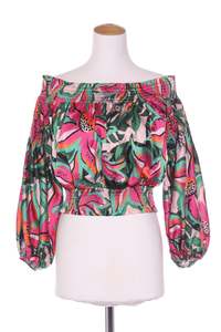 50 Off Sale: CHARLO - Shirred crop floral print top! 10-12