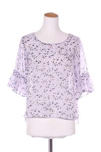 SEEKING LOLA - Lilac floral chiffon top! 8-10