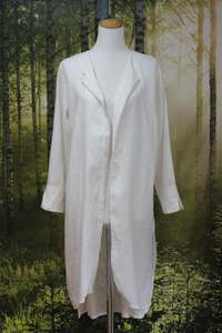 EVA'S SUNDAY - Embroidered back panel linen duster! 10-14