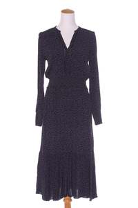 25 Off Sale: OLIVER BLACK - Navy animal print shirred waist dress! 10-12