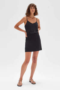ASSEMBLY LABEL - Darcy linen mini skirt - Black! 14