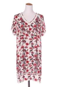 LEMON TREE - Red floral print viscose dress! 14