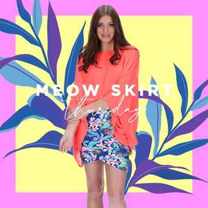 Clearance: CHARLO - Frangipani print meow skirt - Long! 14