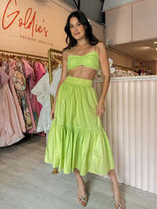 Clearance: STEELE - Green fields skirt + bustier set! 12