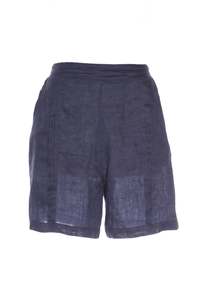 EB & IVE (LN) Navy pintuck linen shorts! 8