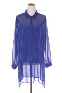 CITY CHIC - Royal blue chiffon panel shirt! 20