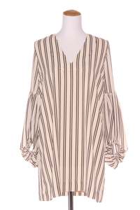 Clearance: SUPERETTE - Balloon sleeve stripe dress! 8-10