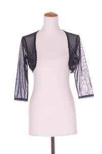 Clearance: ANNAH S (NZ) Lace trim navy mesh shrug! 12