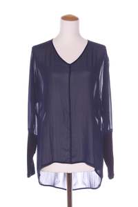 Clearance: BETTIE MONROE (NZ) Navy chiffon knti cuff top! 10-12