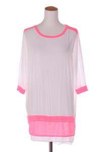 CHARLO - Fluro pink trim rayon tunic! 8