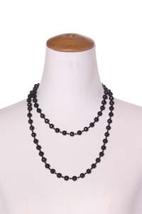 Faceted black bead necklace!