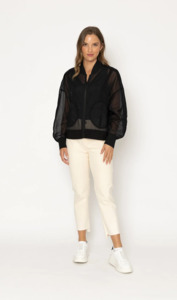 TWO BY TWO (LN) Cerise mesh bomber jacket! 10-12