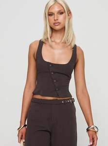 PRINCESS POLLY (BN) "Airi" waistcoat - Brown! 8