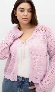 25 Off Sale: CITY CHIC (LN) Crochet wrap cardi - Blush! 16