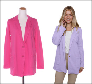Clearance: SUZY D (ITA) BN "Max" long blazer - Fuchsia! 10-12