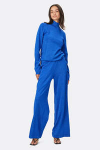 Clearance: LOLLYS LAUNDRY (LN) "Agadir" Metallic blue flare pant! 8