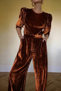VERONIKA MAINE - Crushed velvet bias pant! 8
