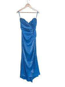 Dresses: Blue Strapless Maxi Dress - Size S