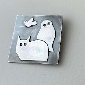 John Z Robinson Jewellery: Owl & Pussycat Brooch