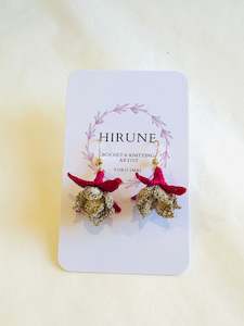 Hand crocheted Fucshia earrings