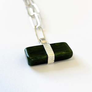 Silver Chain Link & Pounamu necklace
