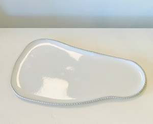 Long Platter with white glaze