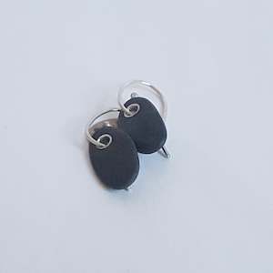 Maike Bartledres: Pebble and sterling silver drop earrings