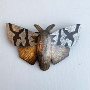 South Island Lichen Moth Brooch